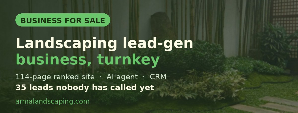Armalandscaping lead-generation business for sale